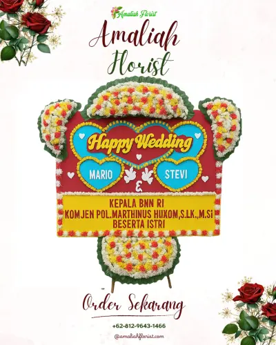Karangan Papan Bunga Pernikahan di Arjowinangun